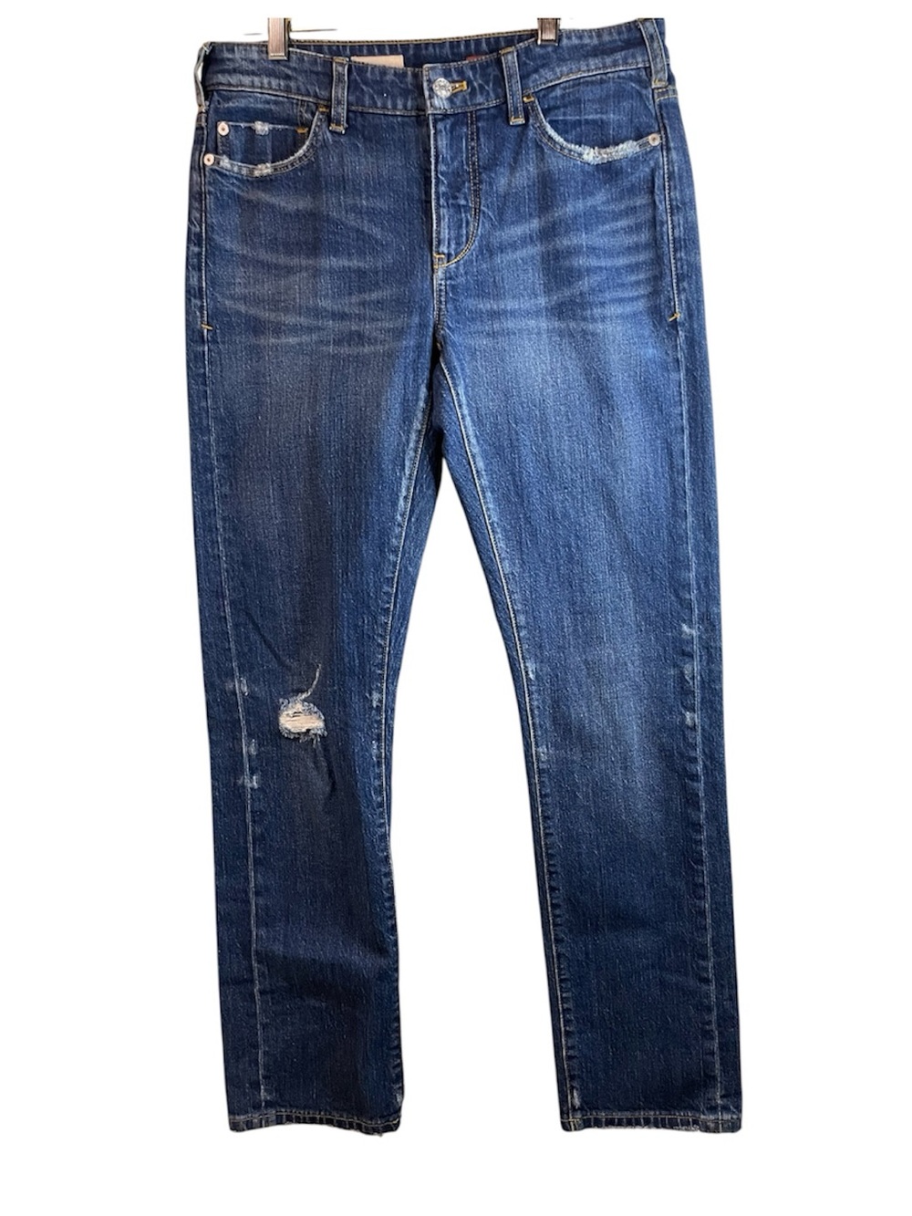 Pilcro Relaxed Distressed Mid-Blue Straight Fit